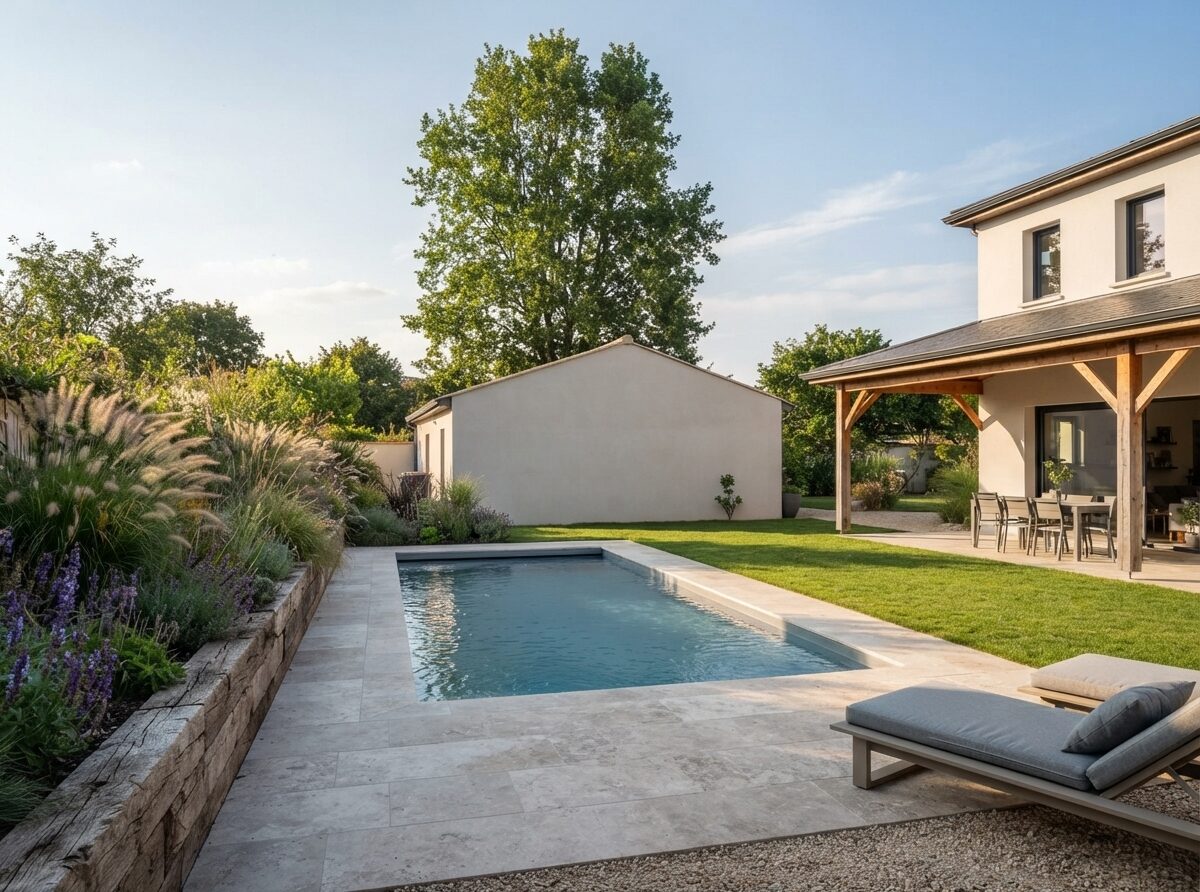 Réalisation - Villa contemporaine, piscine décaissée