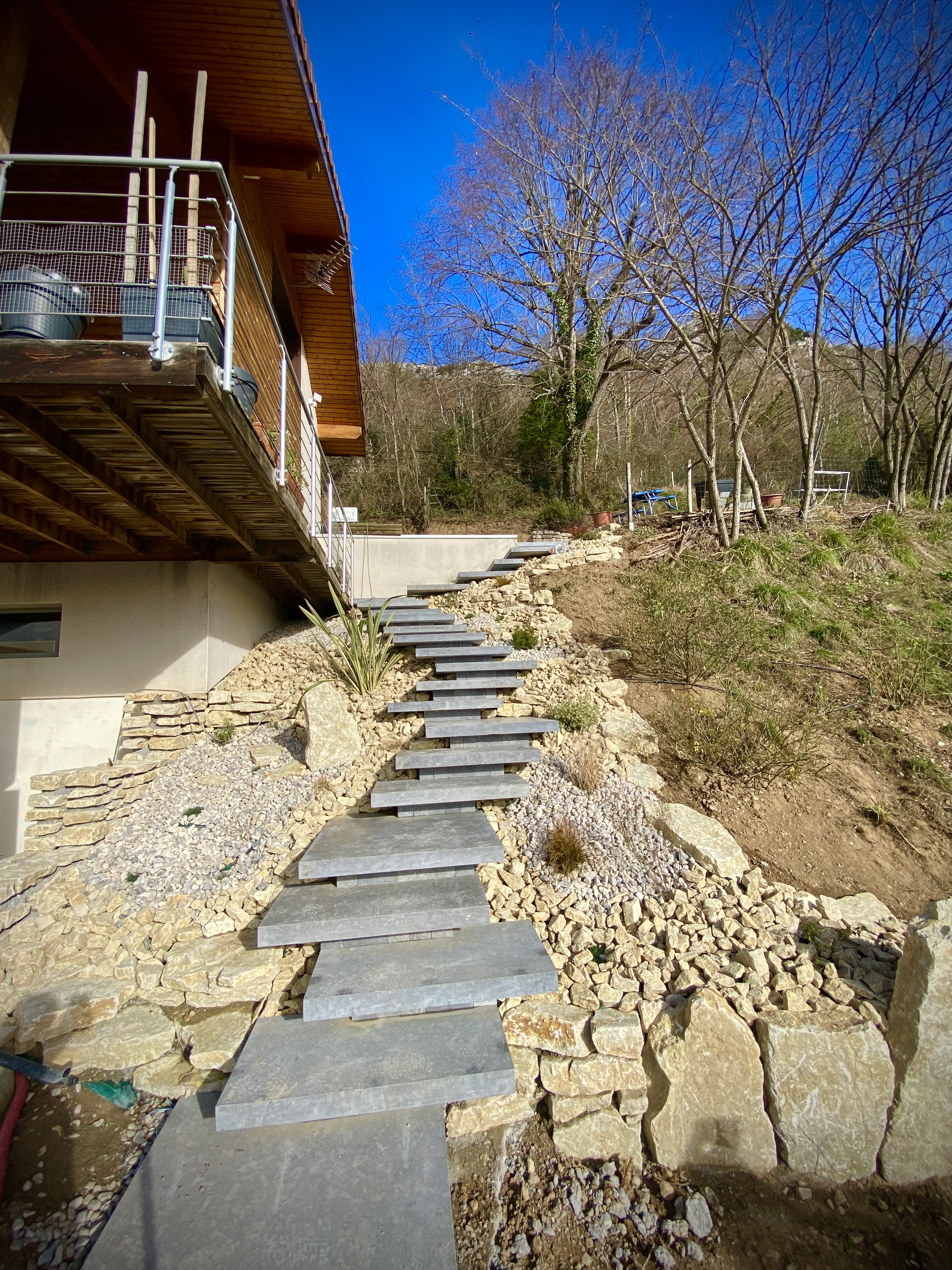 Escalier extérieur maçonné